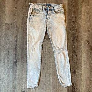 H&M •&DENIM distressed frayed skinny jeans